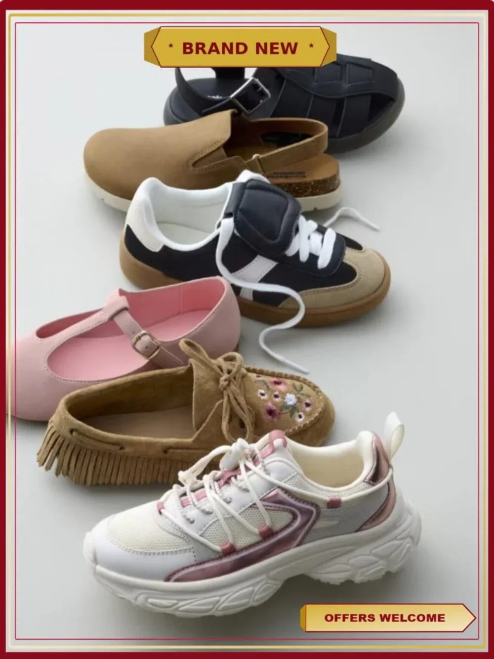 Boys Casual Fold-Over Sneakers with Memory Foam Insole